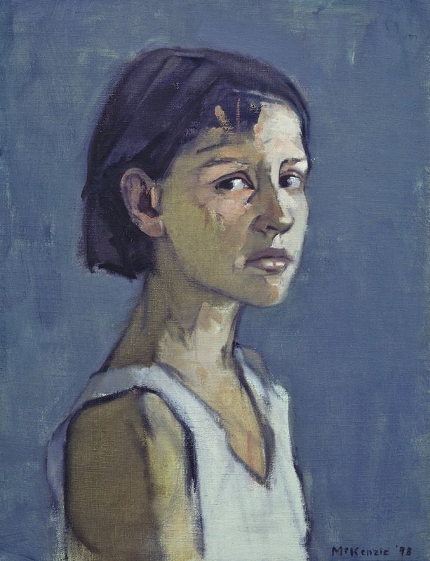 PippaBowland's tweet photo. Today’s colour warm up is a digital study of a beautiful oil painting, Marcsi, by Mary Beth McKenzie.
I cooled the colours and exaggerated that crisp blue line that separates the planes. The original (left) is a million times superior, but I’m still happy with this as a study. https://t.co/1Z0UZGVkvk