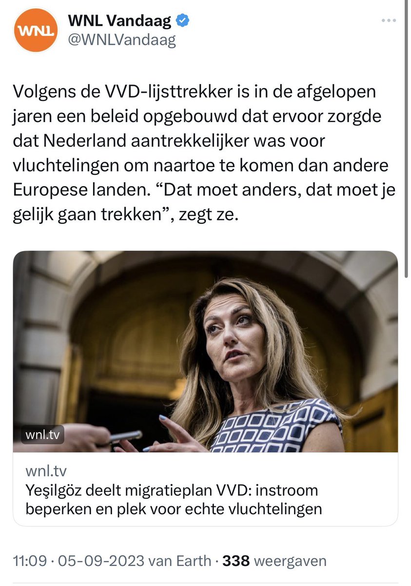 Is de <a href="/VVD/">VVD</a> bereid om dit dan ook op het gebied van werk te doen, gezien asielzoekers in de rest van Europa wel onbeperkt mogen werken. Of wordt het cherry-picking? #WNL #asielzoekers #arbeid