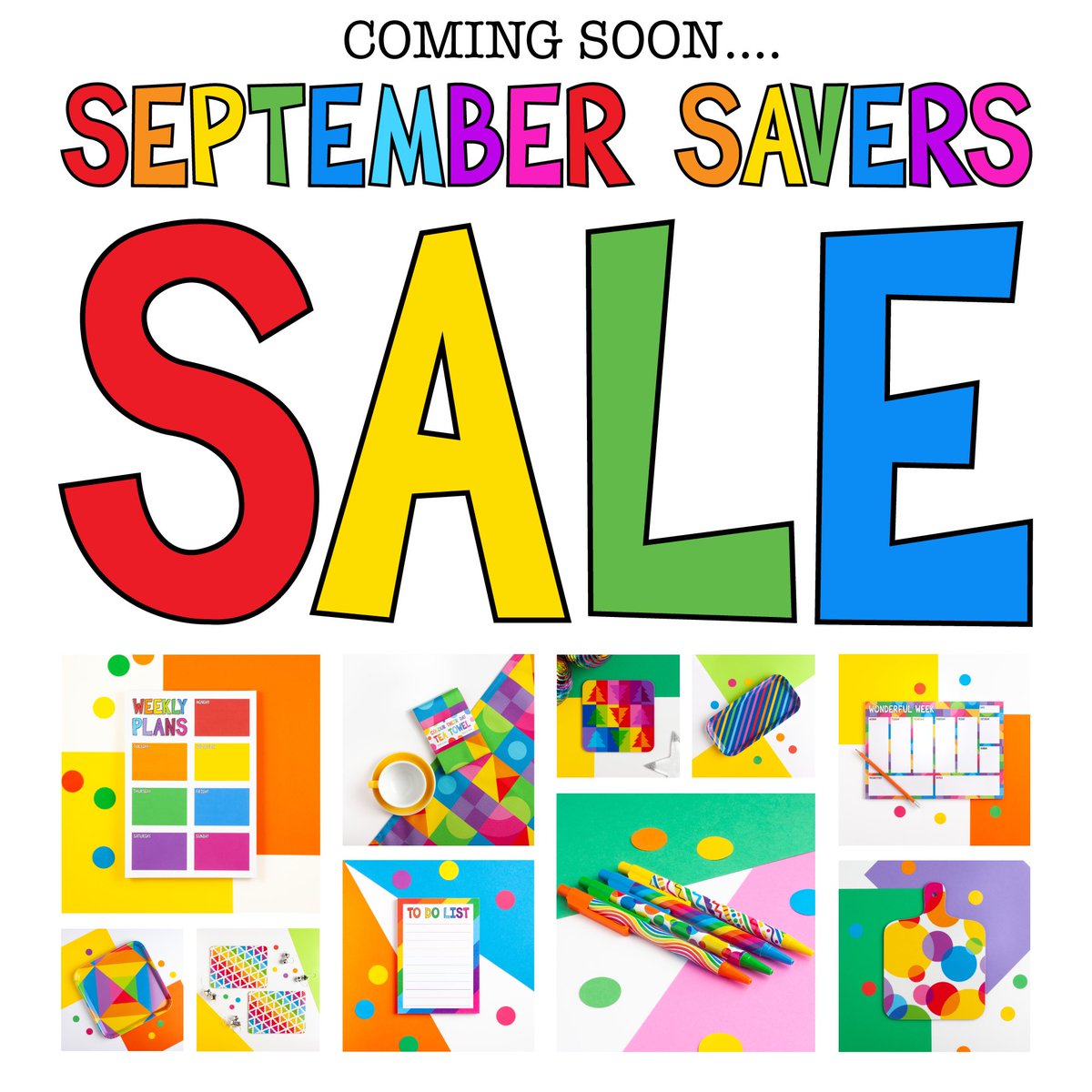ColourTheirDay's tweet image. COMING SOON….”September Savers SALE”
What’s going to be included: 
SECONDS homewares &amp;amp; stationery
CLEARANCE homewares 
OFFERS on gift wrap 
and MORE!!
❤️🧡💛💚💙💜💖
#septembersale #septembersavers #secondssale #stationerysale #homewaressale #shoppingsmall #shopthesale