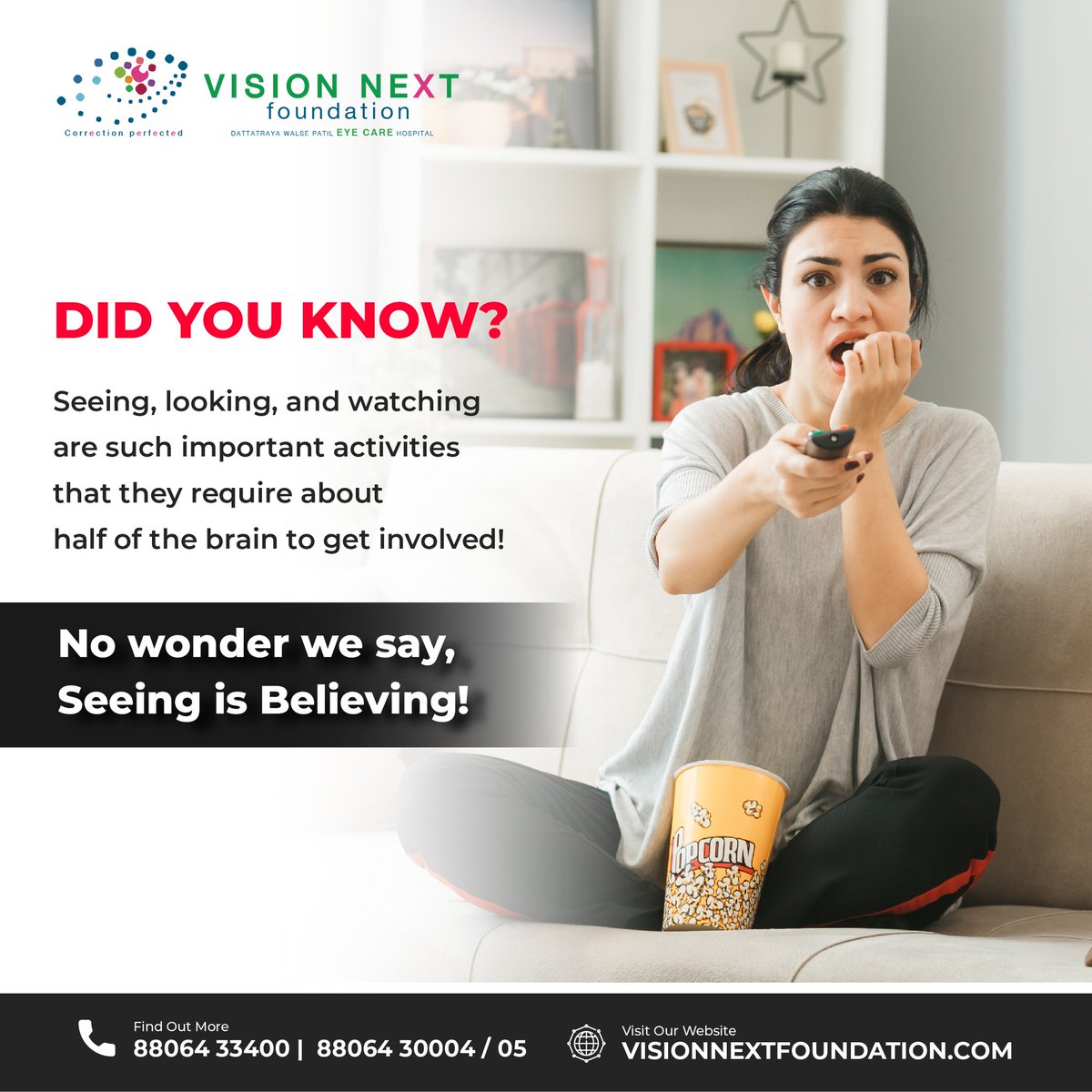 The largest part of the brain, the cerebrum, initiates and coordinates movement and regulates temperature. The brain is a complex organ that controls thought,memory, emotion, and touch. For more info visionnextfoundation.com OR 88064 30004 #lasik #eyesurgery #lasikcenter #eyecare