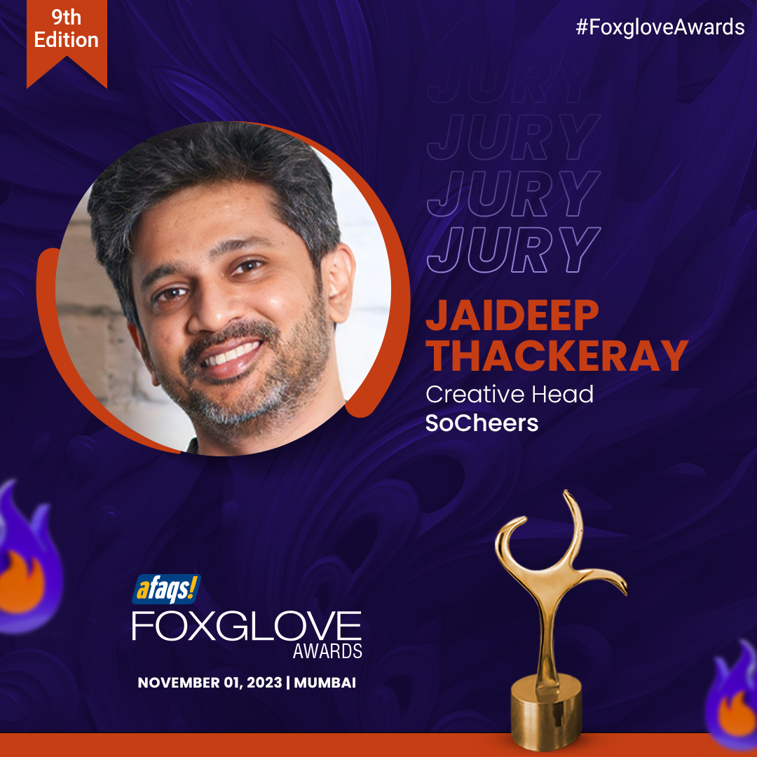 #FoxgloveAwards: We are delighted to have Jaideep Thackeray from <a href="/TheSoCheers/">SoCheers</a> as our juror at Foxglove Awards 2023.🏆
Thank you for joining us!
ENTER NOW: bit.ly/3rMBZmy

📅Final Entry Deadline: Tomorrow

#Awards | #Advertising | #Marketing | <a href="/afaqs/">afaqs!</a>