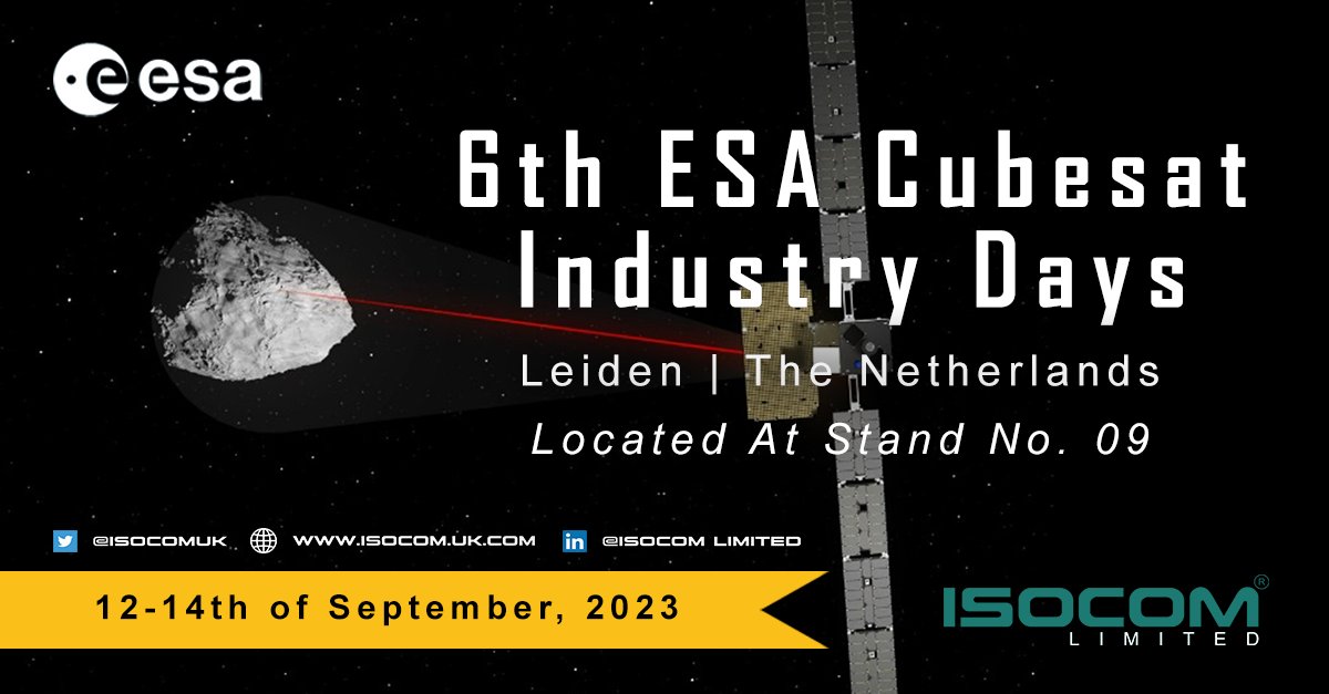 🌌 We're thrilled to invite you to the upcoming 6th ESA Cubesat event! 📅 Join us on the 12th to 14th September where we will showcase our RadHard, HiRel space product catalogues. ➡️ We will be located at: Stand 09. See you there! 🛰️ #ESA6Cubesat #SpaceTech