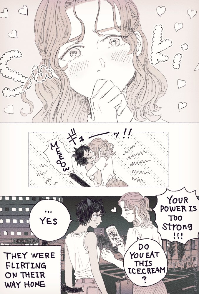 I was happy because my lover with cat ears picked me up🐈
*Please tell me if my text is wrong.
I am studying English.
#comic #wlw 