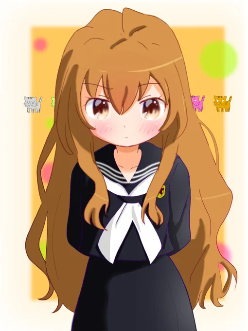 大河ちゃんまとめ～(=゜ω゜)ノウニャンコほかの絵が進んでいないのです～昨日は作業しようとしていて椅子に座りながら寝ていたという...ヾ('▽`*)ゝドスコイ#逢坂大河 #とらドラ #絵柄が好きっていう人と繋がりたい 