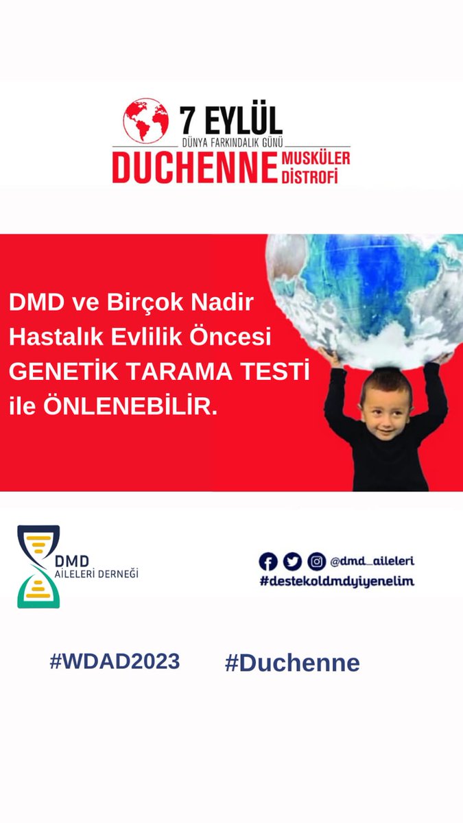 Burak55294607's tweet photo. 🔴7 Eylül Dünya DMD kas hastalığı farkındalık günü.   Daha iyi bir dünya desteğimizle mümkün.

 @dmd_aileleri
#DMDFarkındalıkGünü https://t.co/O8r5qIuDIN