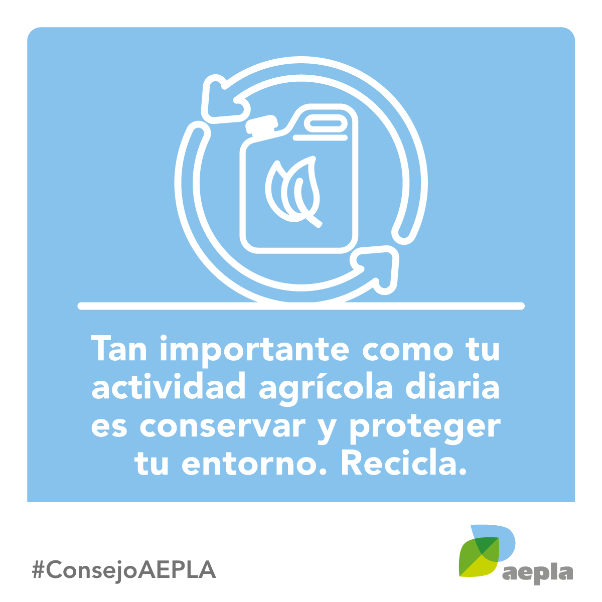 aepla_asoc's tweet photo. El planeta 🌍 no entiende de prisas, descuidos ni excusas.
Recicla tus residuos y envases agrícolas 🧴♻️ en un punto de recogida @sigfito.
#ConsejoAEPLA
#YoReciclo https://t.co/I2qTJx7iqF
