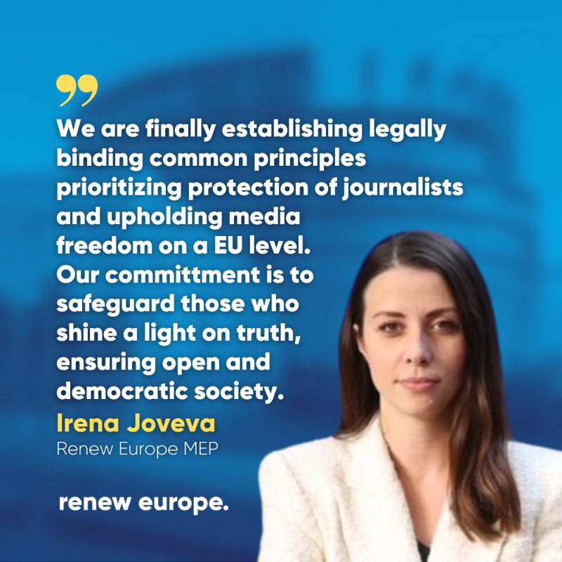 RenewEurope's tweet photo. #EuropeanMediaFreedomAct places editorial freedom &amp; pluralism at the heart of EU where it belongs

For us, protection of journalists, editorial independence &amp; transparency of media ownership are the core values that will make 🇪🇺 stronger

@IJoveva, @Ansip_EU &amp; @RamonaStrugariu