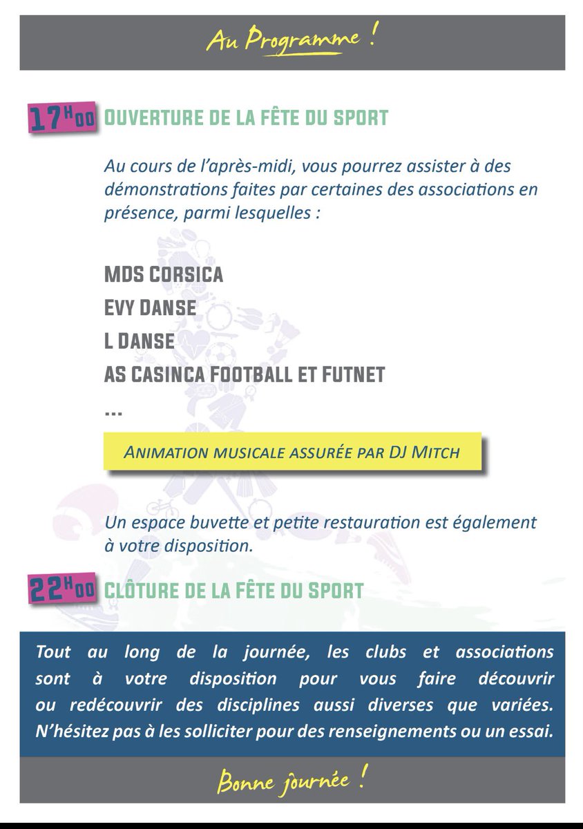 ‼️LA FÊTE DU SPORT DE VESCOVATO ‼️
👉 samedi 9 septembre
#vescovato
#uviscuvatu
#paesevivu
#corse 
#villedusport