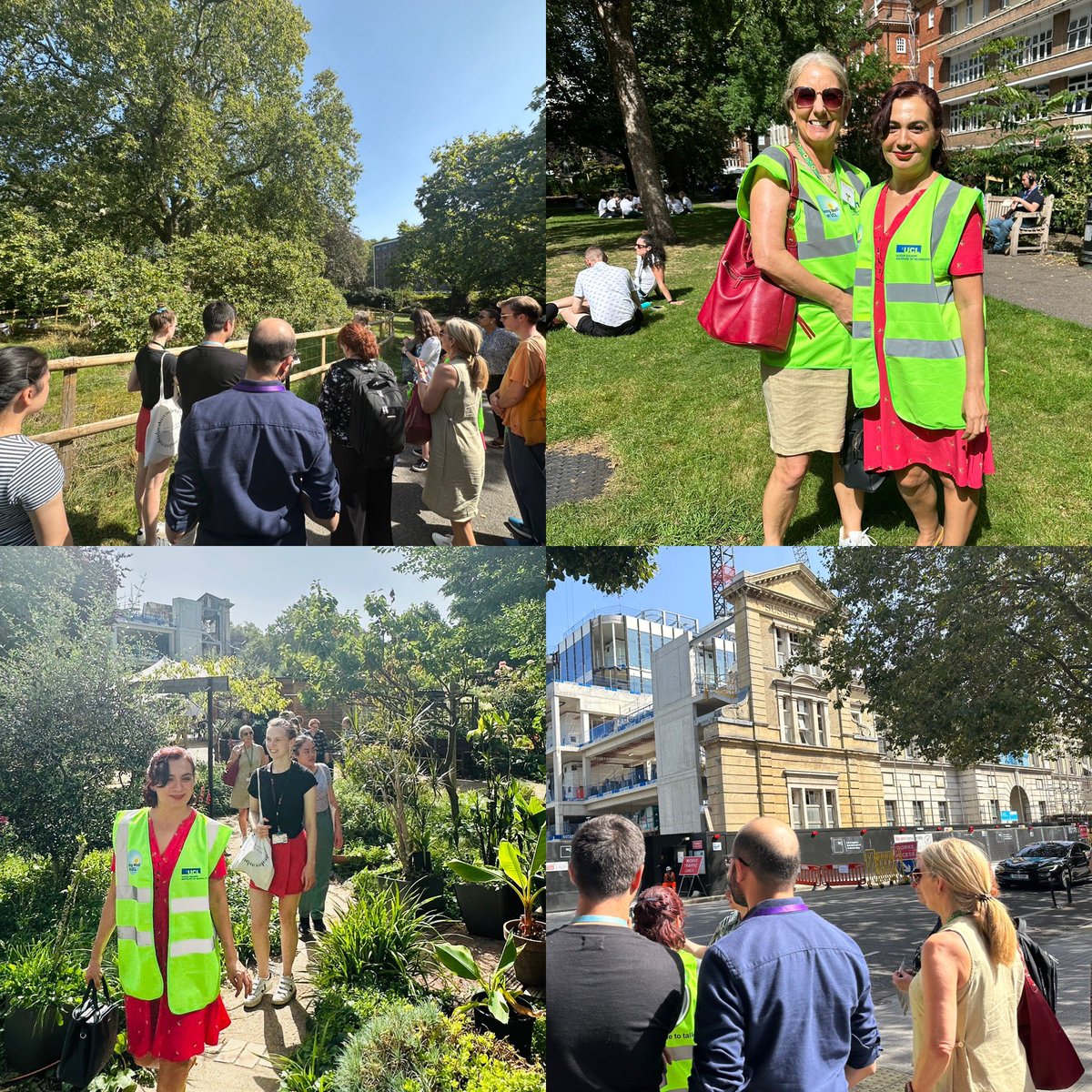 Our lab members enjoying a tour around the green spaces surrounding Queen Square on their lunch break, thank you to ION Green & Wellbeing Team for organising this! 🌳🍃 @UCLIoN @UCLBrainScience #WellbeingWalk