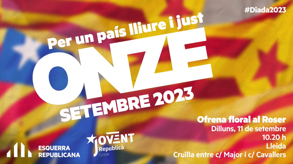 Un any més, la militància d'<a href="/erclleida/">ERC Lleida🎗️</a> i el @joventlleida homenatgem als caiguts per la llibertat del nostre poble. Aquesta Diada, més que mai, seguim lluitant per la independència. T'hi esperem! ✊ #Diada2023