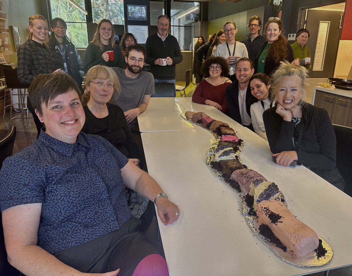 Sending giant thanks today to everyone working to support Threatened Species, in all the ways you do. At ARI, we joined our individual cake segments into a 3m long Giant Gippsland Earthworm: it usually takes collective effort to make a real difference #TSBakeOff2023 @DEECA_Vic