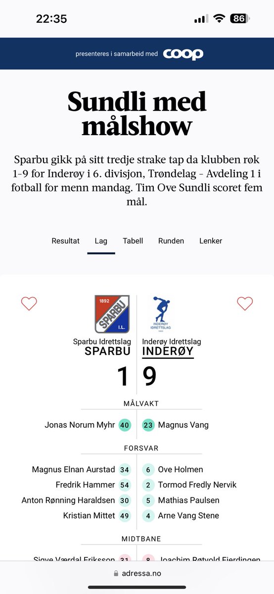 Inderøy A-lag tweet media