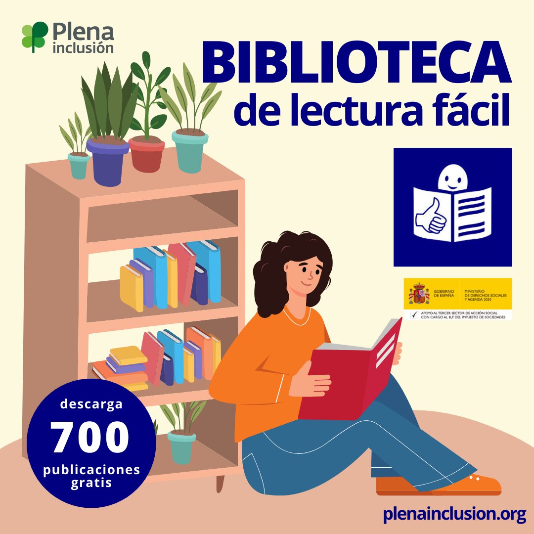 bibliounizar's tweet image. Nace la Biblioteca online de #lecturafácil de @Plenainclusion 
📚 Más de 700 publicaciones  accesibles para personas con dificultades de comprensión
🆓 Descargables de forma gratuita
ow.ly/F75O50PIIK1