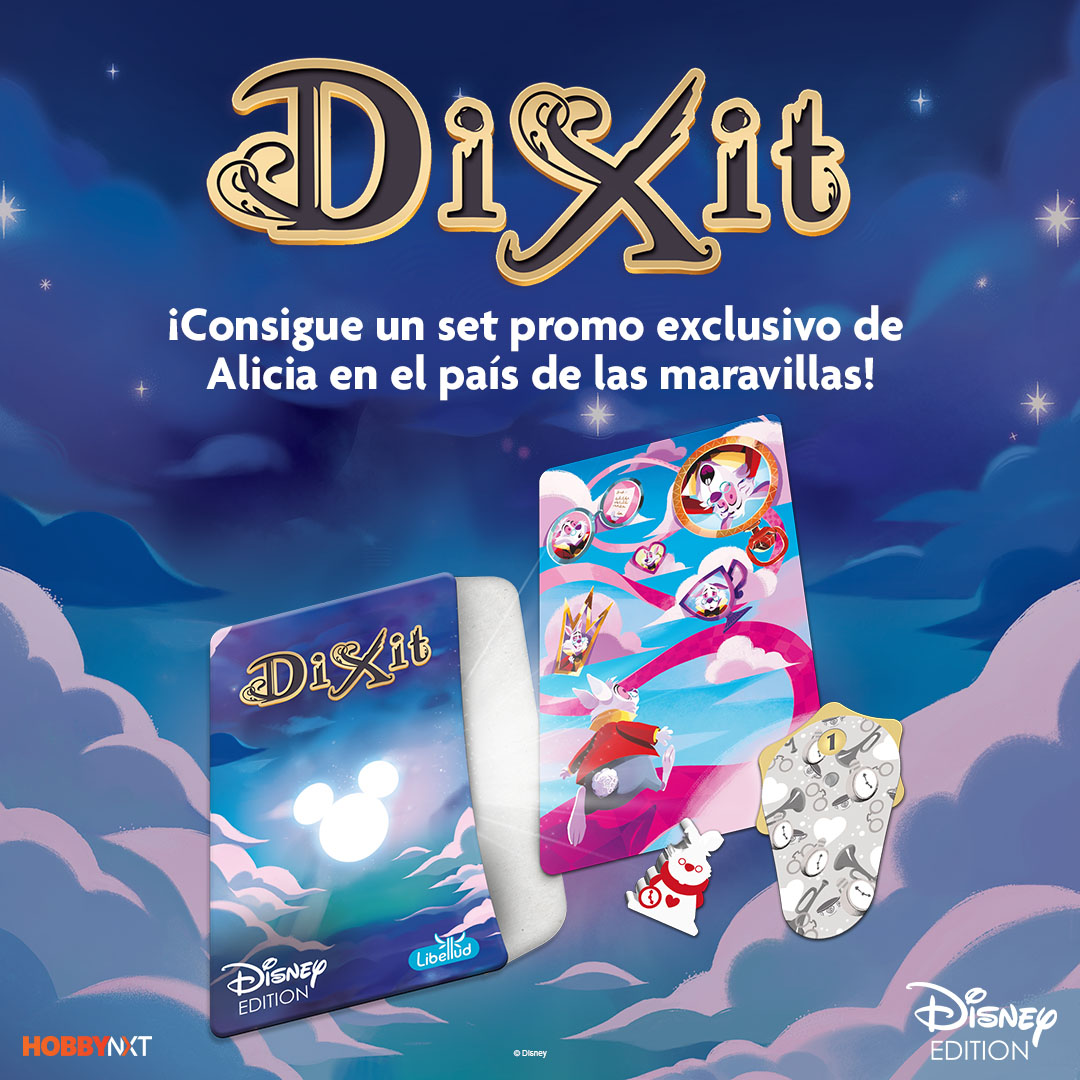 ¡El nuevo Dixit edición Disney está al caer!

Reserva ya tu copia para conseguir el Set Exclusivo Alicia en el País de las Maravillas, que añade el color de jugador blanco y una carta promocional alternativa.
Hasta el 15 de septiembre y sólo en tienda.

No llegues tarde... 🐇⏰