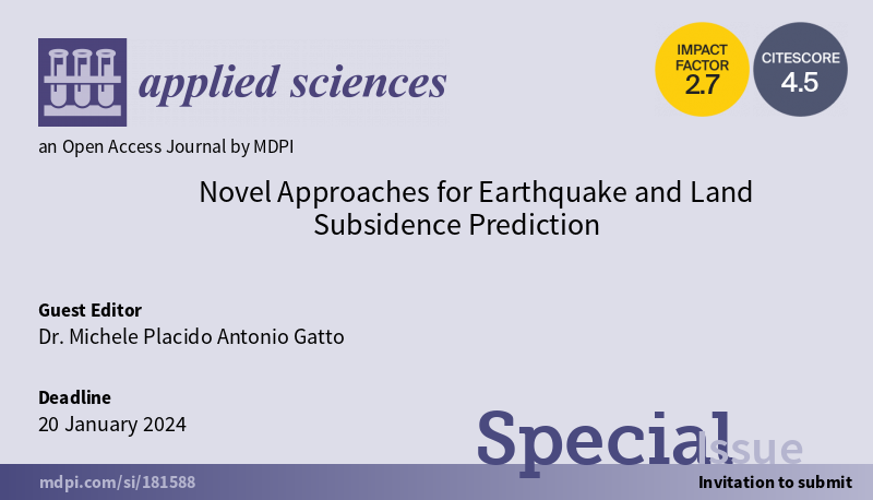 Dragana_MDPI's tweet photo. #SpecialIssue @Applsci

🥳Novel Approaches for #Earthquake and #LandSubsidence Prediction
📷Submission Deadline: 20 January 2024
🙋‍♀️Guest Editor: Dr. Michele Placido Antonio Gatt
👉https://t.co/lsveiOsuNn

#land #rock #geodesy #hazard #earthquakeprediction #GIS #remotesensing https://t.co/i26awXfrbl