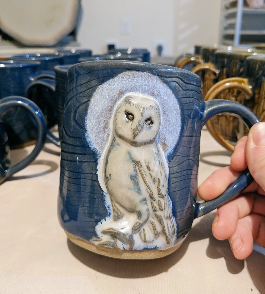 A new mug design. Do we hate it or love it? #owl #mug #coffee #pottery #ceramics