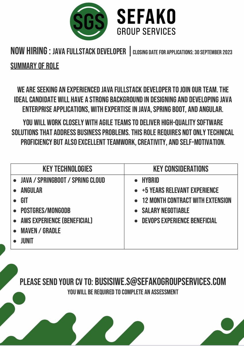 theBoy_Gifted's tweet photo. 🚨New Job Alert 🚨 Please Share 🚨

#TechJobs #jobseekers #Tech #Java #Angular #SGS #JobAlert https://t.co/iqI6q2q1je