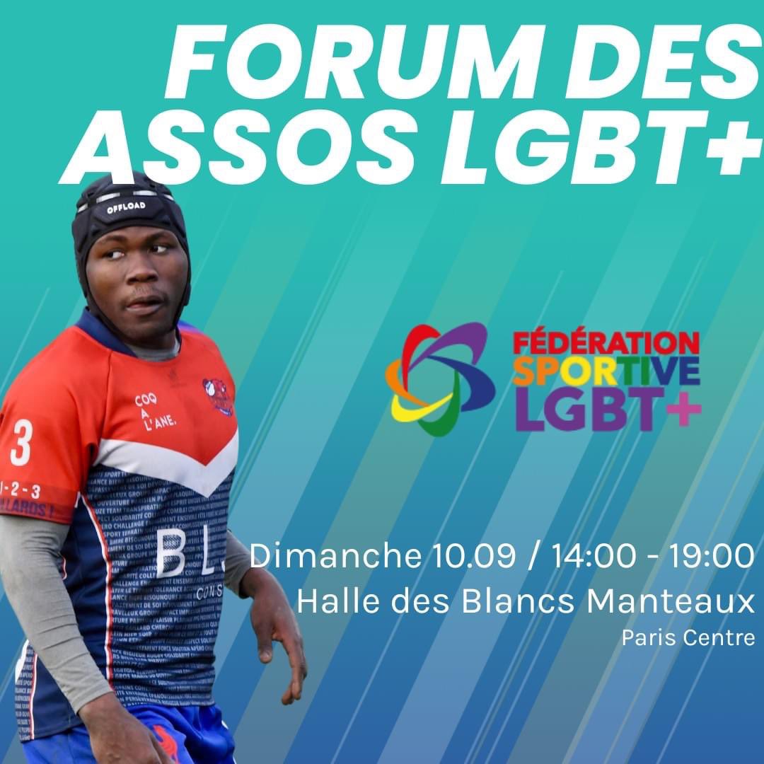 les_gaillards's tweet photo. Ce dimanche, rendez-vous au Forum des assos sports LGBT+ organisé par la @FS_LGBT. Viens rencontrer et échanger avec nos joueurs.euses pour avoir toutes les informations sur la saison à venir.
#LGBTQIA #Paris #rugby #gaillards #inclusion #rugbyisforeverybody https://t.co/AOwTPo7SWn