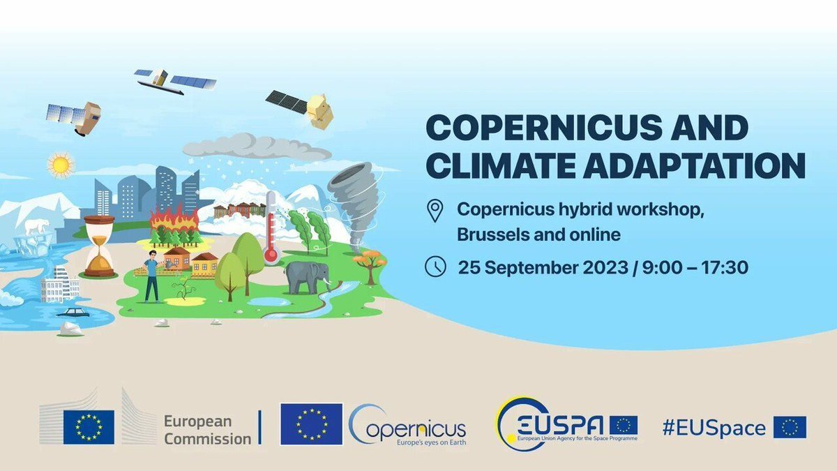 .@EU4Space and @defis_eu are organising the 'Copernicus and Climate Adaptation' 🌡️ workshop Dive into #Copernicus 🇪🇺🛰️ Open Data and its key role in support of climate resilience efforts 📆25 September Don't miss out: copernicus.eu/en/events/even…