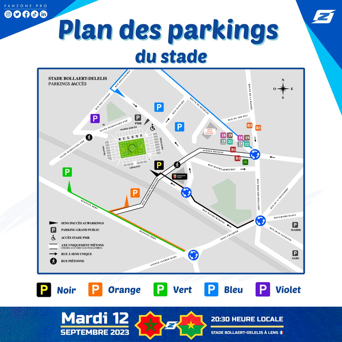 Fanzone_PRO's tweet photo. Chers Fans ⚽🗣
Nous partageons avec vous le Plan des Parkings 🅿 du stade Bollaert-Delelis à Lens
#morocco #maroc #fanzonepro #burkinafaso #football #france https://t.co/QSpZaZm6ul