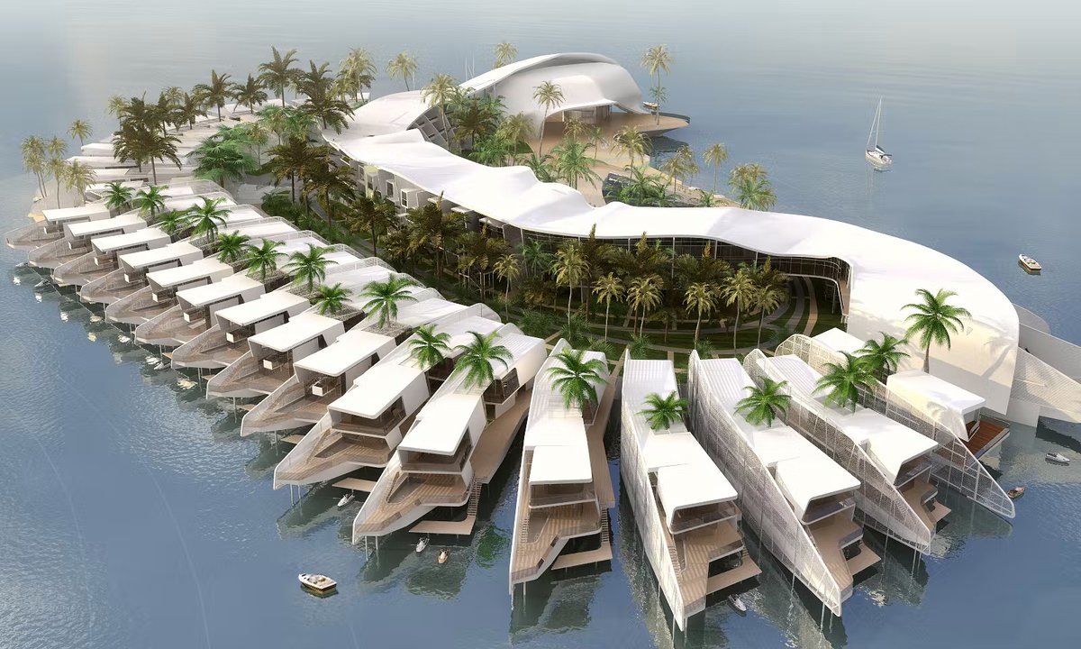 The best way to experience a new destination is by staying at one of these proposed Dubai resort villas on water. #villas #island #getaway #architecture #hospitality #resorts #ecotourism #hospitalitydesign #resortlife #philippines #hotelsandresorts #beachresort #hospitalitylife