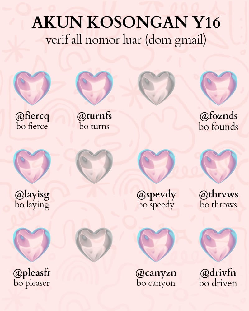 144000s's tweet photo. *⭑𖦹 ׂ 𓈒 WTS ACC KOSONGAN Y16🩰.°୭̥*

Price: 8k/each

✎ V all nomor luar no mastip
✎ Go green(-ssb), masuk ht mt
✎ Avail space &amp; circle
✎ Dapet data lengkap + pw email https://t.co/4GcH0zKGJm