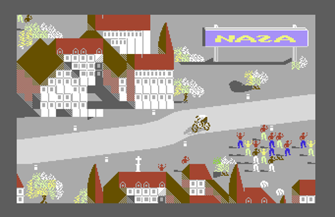 C64Reloaded's tweet photo. My Favourite #C64 Activision Games – No.21

Tour De France

Another well-polished Activision release with great presentation, nice music &amp; excellent graphics. The full-screen multi-directional scrolling is super smooth &amp; whizzing through France on your bike is great fun. https://t.co/58p9lF0yCd