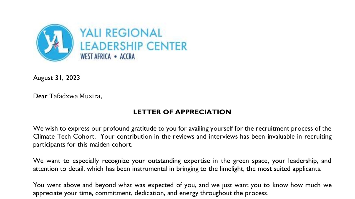 Sometimes being appreciated for your little good deeds motivates you to do more impactful tasks with passion and love. I thank you YALI RC -West Africa  for recognising my effort as a young leader. #Youth4SDGs @YALI_SAfrica @MastercardFdn @WashFellowship @unwomenzw @theGCF