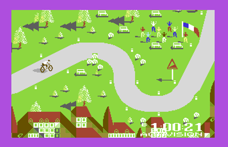 C64Reloaded's tweet photo. My Favourite #C64 Activision Games – No.21

Tour De France

Another well-polished Activision release with great presentation, nice music &amp; excellent graphics. The full-screen multi-directional scrolling is super smooth &amp; whizzing through France on your bike is great fun. https://t.co/58p9lF0yCd