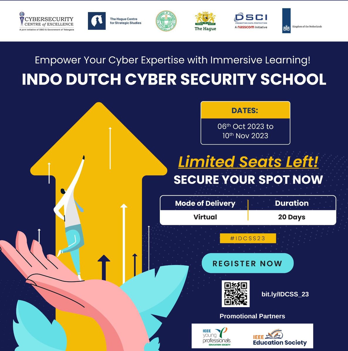 IEEE_EduSoc's tweet photo. Join us at the 6th Annual Indo-Dutch Cyber Security School from 6 Oct to 10 Nov 2023.
ποΈ Register Now: https://t.co/DJlCSlOo5v
β Registration Deadline: 1 October 2023
#IEEE #EdSoc #EdSocYP https://t.co/a5JqdHqJvp