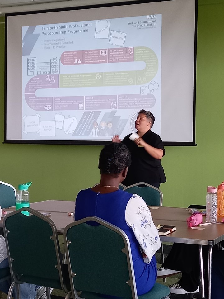 VMulvanaTuohy's tweet image. What a privilege to welcome and talk to our new starters on the multi-profesional @YSTeachingNHS @MYDeputyCNurse preceptorship programme this morning. Great atmophere and a fab bunch of people we are lucky to have in the organisation.