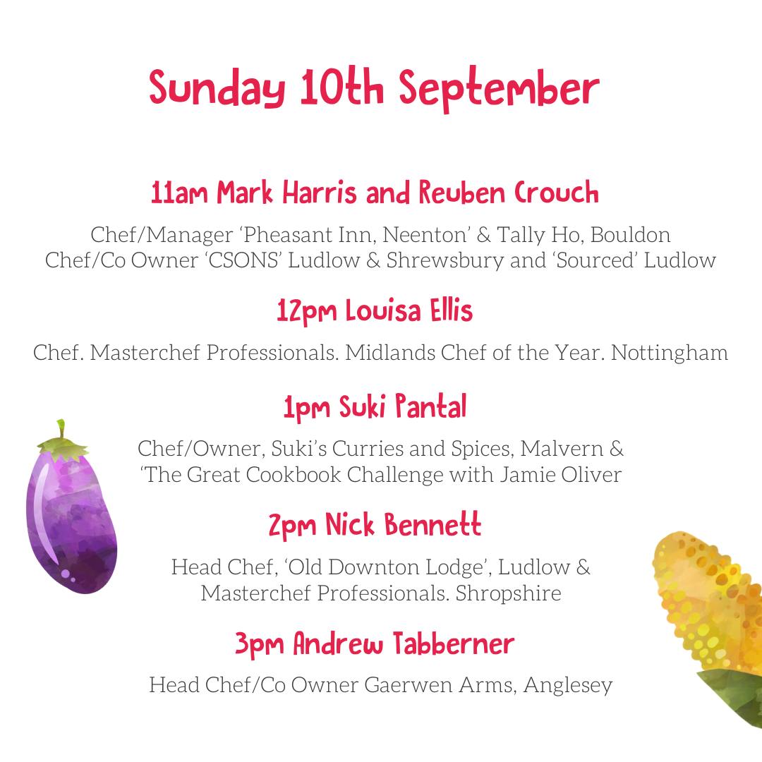 🍽️ What's Happening on the Outer Bailey Stage this Weekend 🍽️

This stage is at the heart of the Food Festival action, positioned in the iconic Outer Bailey of Ludlow Castle. 

Grab a seat and be entertained by our jam-packed line-up of top chefs and food writers.
