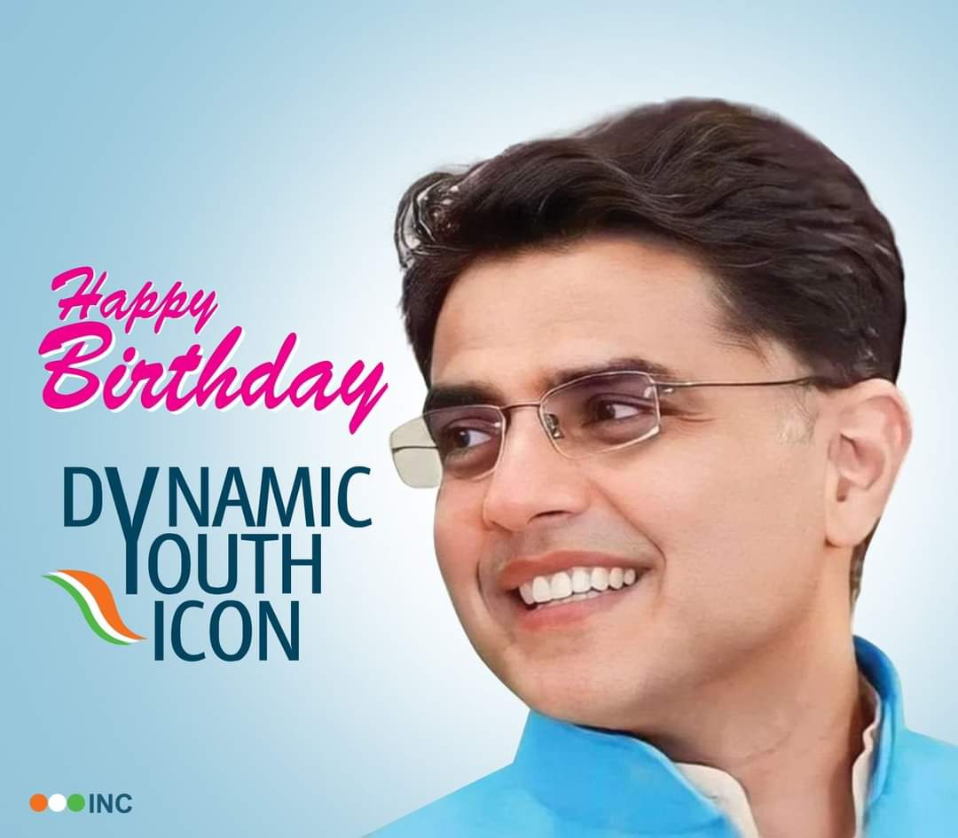 राजस्थान के पूर्व उपमुख्यमंत्री, काँग्रेस वर्किंग कमेटी के सदस्य एंव टोंक के लोकप्रिय विधायक श्री सचिन पायलट जी को जन्मदिन की हार्दिक बधाई एंव शुभकामनाएं। ईश्वर से आपके उत्तम स्वास्थ्य एंव सुदीर्घ जीवन की कामना करता हूँ। <a href="/SachinPilot/">Sachin Pilot</a>