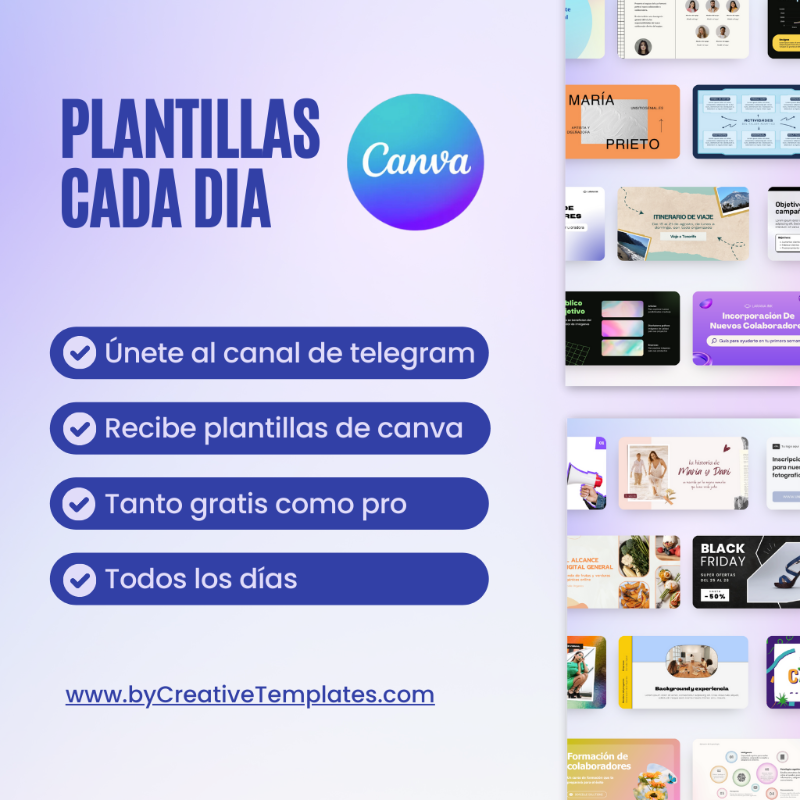 byCreaTemplates's tweet photo. Plantillas de Canva todos los días en Telegram