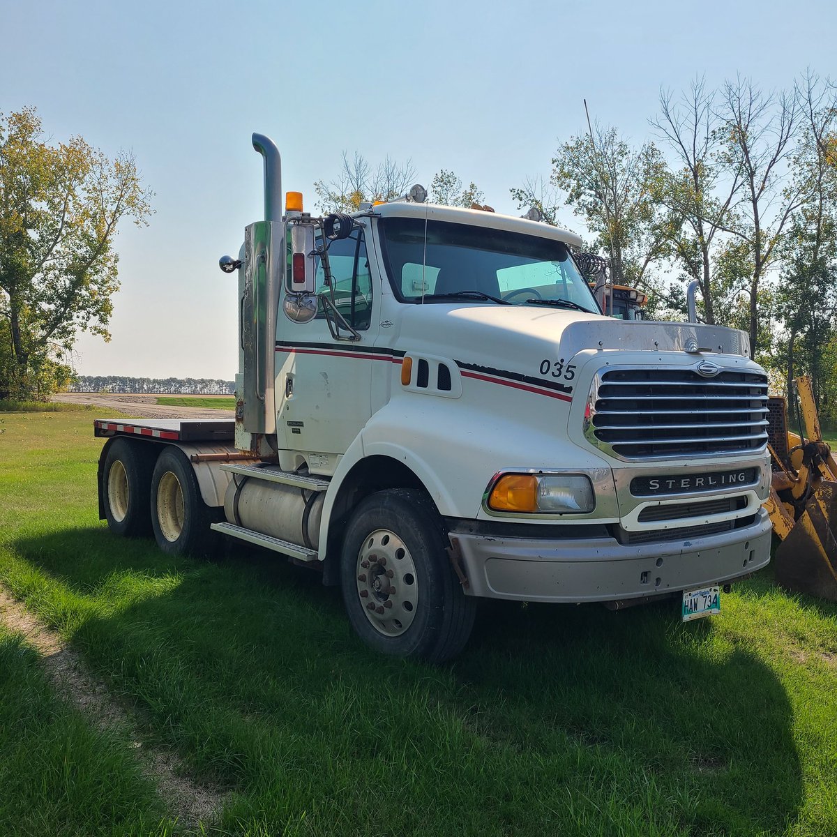 Here's a great truck.  RT's appreciated 
2004 Sterling 
450hp Mercedes 
13spd
Wet kit
22.5 rubber
1.39m km
Available with deck or Fifth wheel 
Safetied 
$26,000