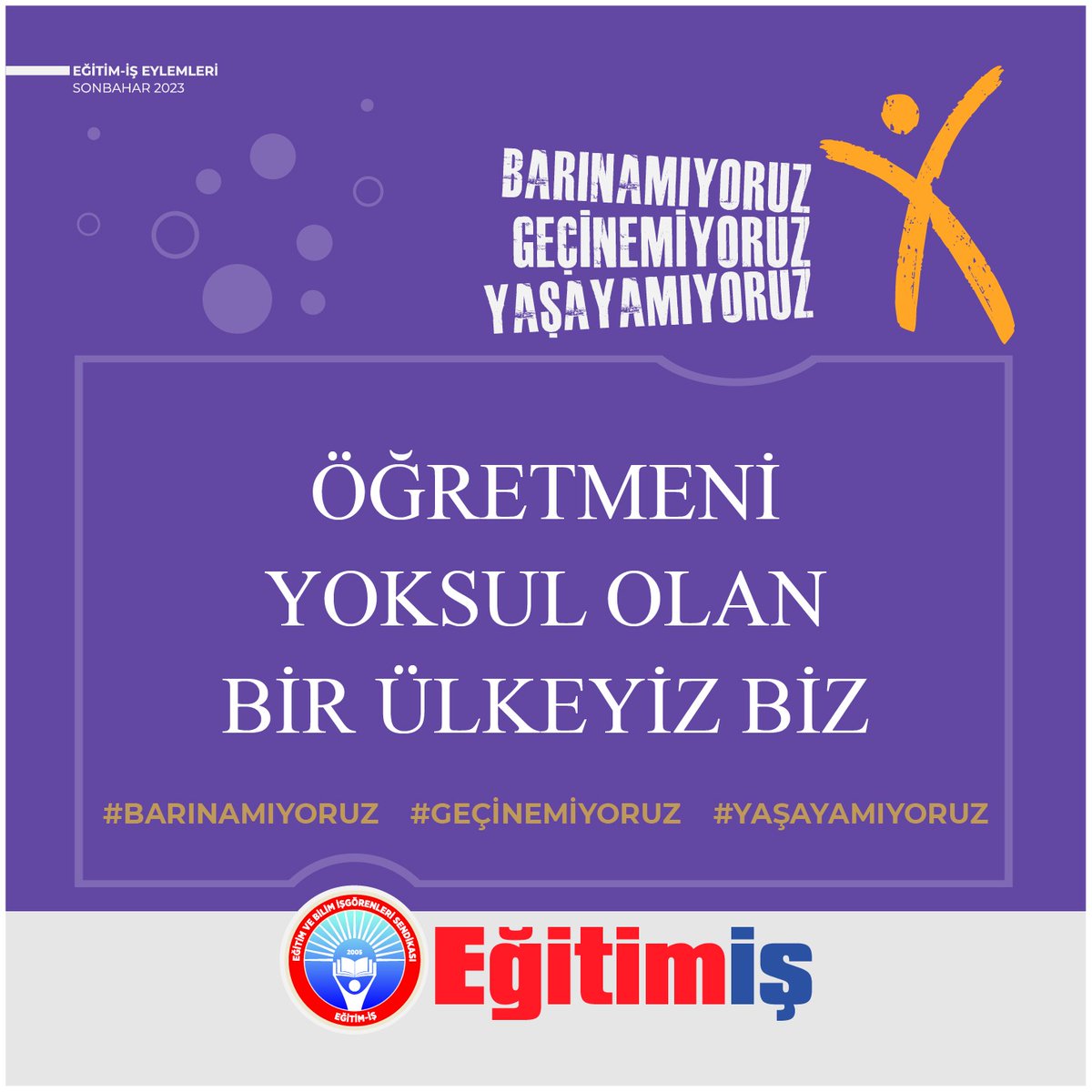 Öğretmeni yoksul olan bir ülkeyiz biz. #BarınamıyoruzGeçinemiyoruzYaşayamıyoruz