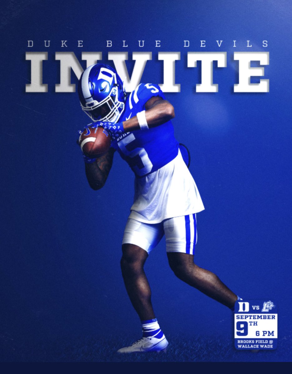 Cooper Perone (@cooperperone) on Twitter photo Thank you for the invite! <a href="/DUFBRecruit/">Duke Football Recruiting</a> <a href="/CoachSparber/">Zach Sparber</a> <a href="/Coach_Bower/">Coach Harland Bower</a> <a href="/CoachSantucci/">Tyler Santucci</a> <a href="/DukeFOOTBALL/">Duke Football</a> <a href="/CoachChadWalker/">Chad Walker</a>
#gobluedevils #followtheblueprint #Blueprint Thank you for the invite! <a href="/DUFBRecruit/">Duke Football Recruiting</a> <a href="/CoachSparber/">Zach Sparber</a> <a href="/Coach_Bower/">Coach Harland Bower</a> <a href="/CoachSantucci/">Tyler Santucci</a> <a href="/DukeFOOTBALL/">Duke Football</a> <a href="/CoachChadWalker/">Chad Walker</a>
#gobluedevils #followtheblueprint #Blueprint