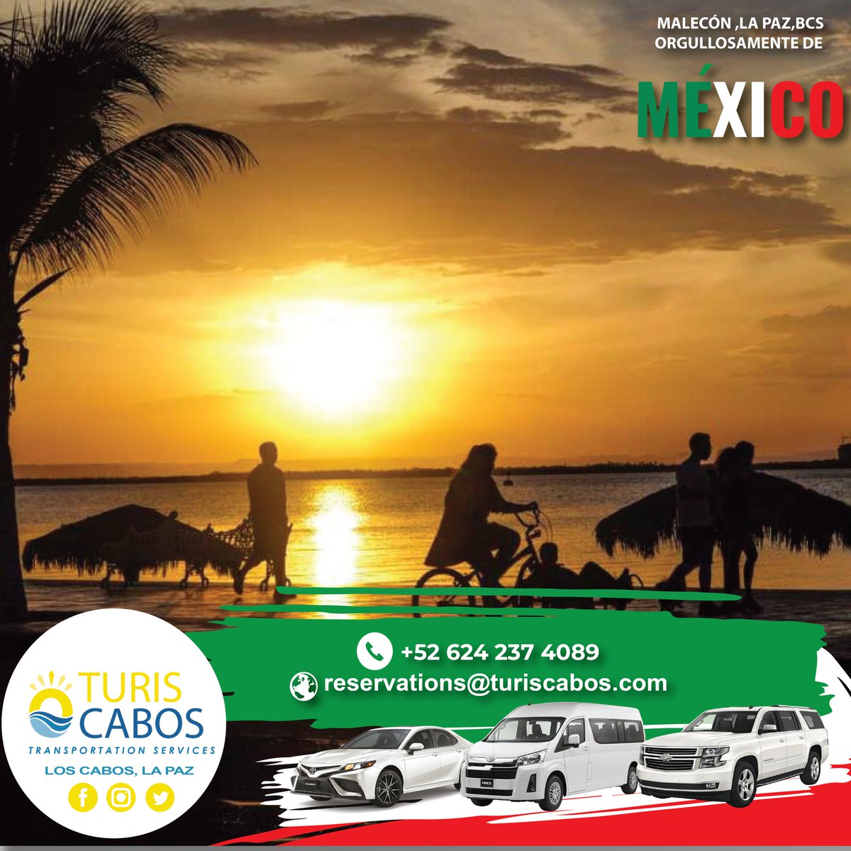 TurisCabosSJD's tweet photo. Let's celebrate our independence together, enjoy our Mexico. #Turiscabos leader in transportation in Los #Cabos and #LaPaz.📷
Booking📷 📷+ 52 624 237 4089
always ready, always on time!📷 https://t.co/7V56LprM2M