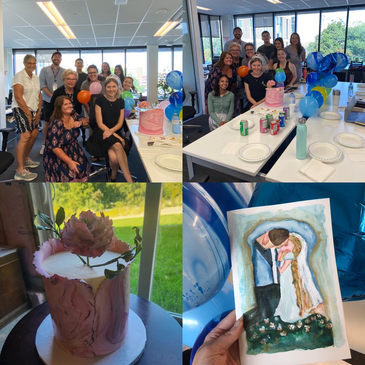 EquityBurke's tweet photo. This week, my amazing colleagues from the @GilbreaCentre &amp; @Spark_McMaster surprised me with an engagement celebration. From a beautifully painted card, kind words, and a delicious cake, it was such a special day 🥹 The biggest thank you to everyone! https://t.co/seUWB6KvN2