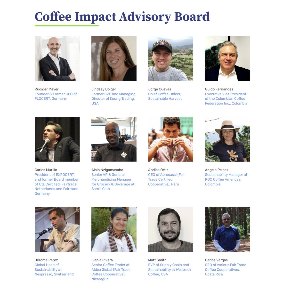 Proud to announce <a href="/FairTradeCert/">Fair Trade Certified</a>'s Innovation Initiative. We've built an impressive Coffee Impact Advisory Board, chaired by Rüdiger Meyer, and secured world-class firm, <a href="/IDEOorg/">IDEO.org</a>, to help lead this work. The future of Fair Trade coffee is bright!

lnkd.in/g479X6Rk