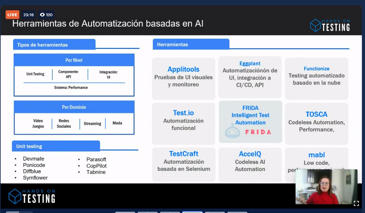 BlancaJMoreno's tweet image. La charla de Laura Salazar @SofttekMX nos esta mostrando un montón de herramientas basadas en AI
#handsontesting #SoftwareTesting