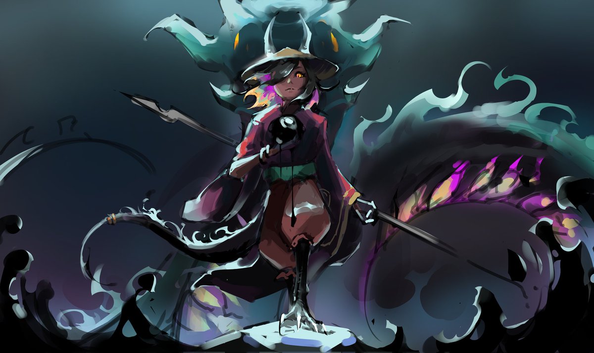 A WIP of an original character, only now that I decided to draw her

#wipart