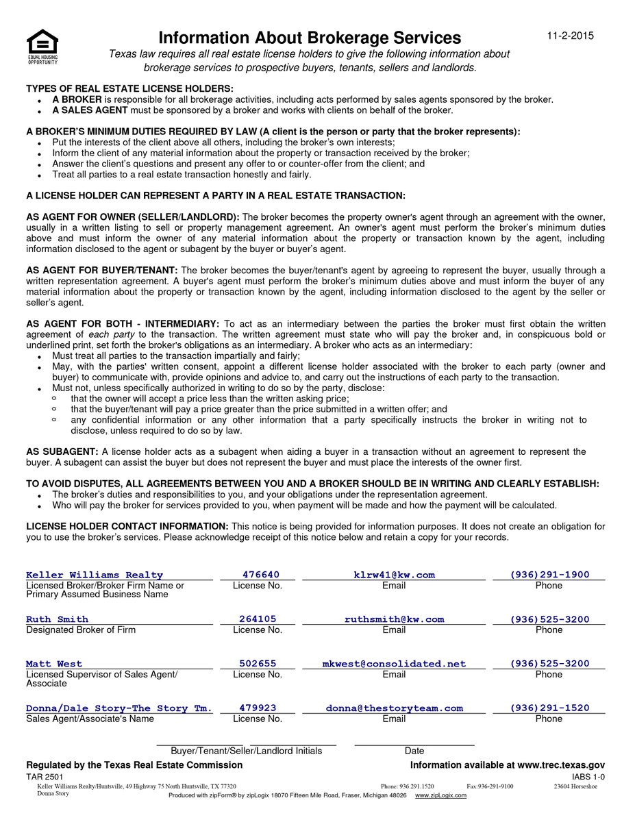 storyd's tweet photo. Texas Real Estate Commission (TREC) Consumer Protection Notice Form and Information About Brokerage Services (Form ID: IABS 1-0) https://t.co/46xX7oIFNN