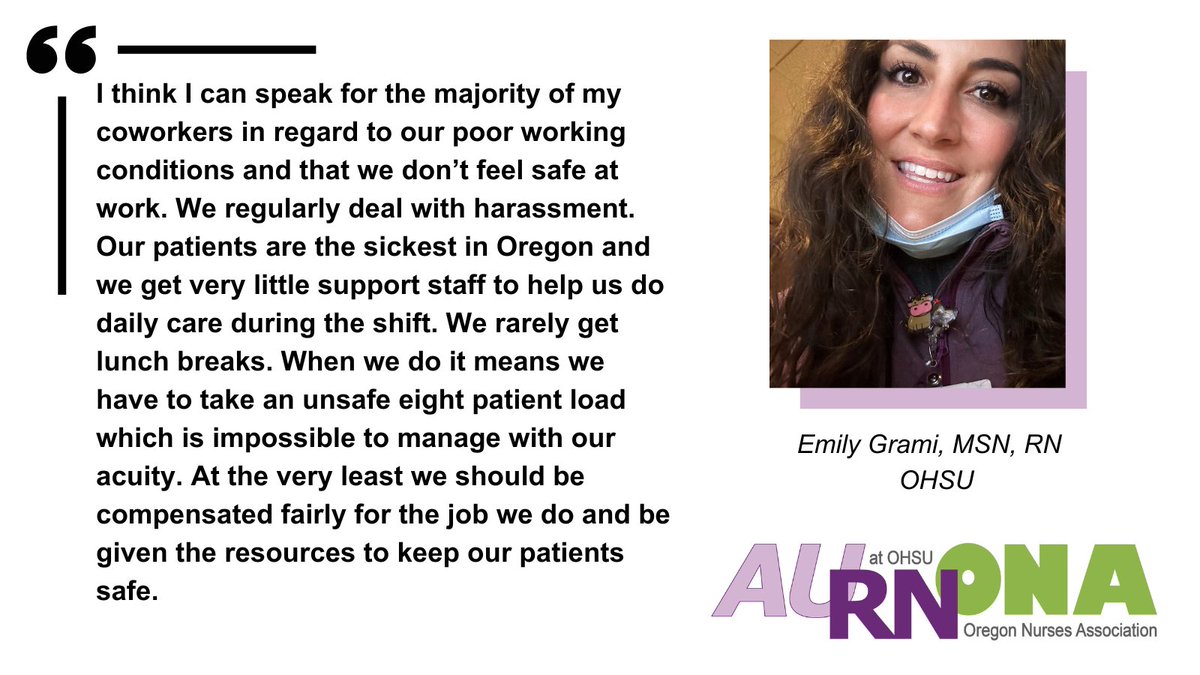 OregonNurses's tweet photo. ONA-represented nurses say @OHSUNews isn't supportive and won't listen to them. Fed up, nurses are taking a strike authorization vote to show management that change is necessary!

#solidarity #nurseslead #WeAreONA #unionpower #safestaffingsaveslives #nursing #patientsoverprofit https://t.co/eA6gfMjQLV