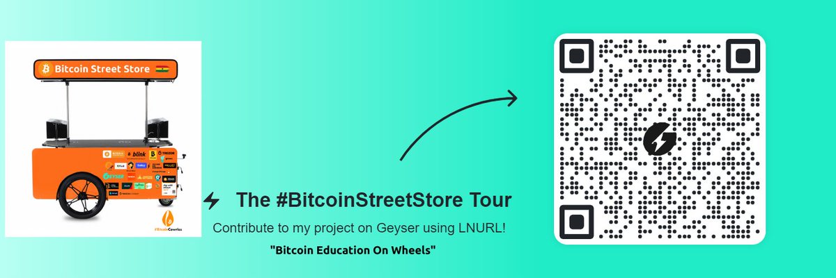BitcoinCowries's tweet photo. RT - @CowriesKumi : Place your logo and educational materials on the
“#Bitcoin Street Store” for this month's Tour via @geyserfund #BitcoinStreetStore
https://t.co/YFWiklPdnZ https://t.co/ImkzhcD5US