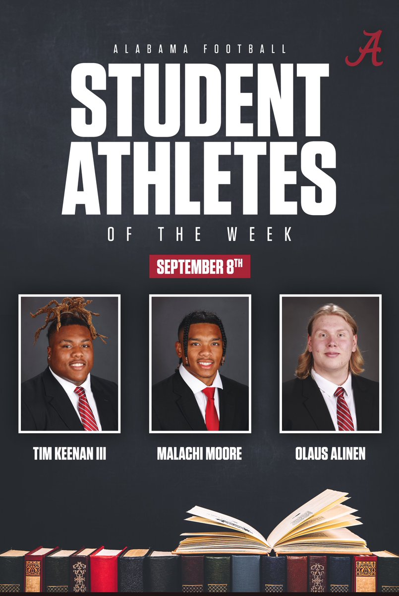 Student-Athletes of the Week! 📚🎓

<a href="/malachi_moore13/">Kinggchi👑</a> 
Tim Keenan III
<a href="/alinen_olaus/">Olaus Alinen</a> 

#RollTide