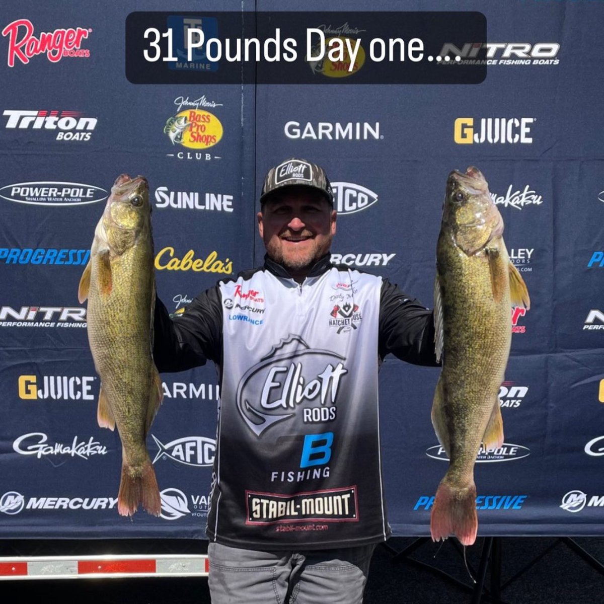 Northland Pro Dusty Minke came in early yesterday with a giant 31+ lb catch putting him in 2nd Place after day one at the National Walleye Tour Championship! 🙌🎣 #TeamNorthlandTackle 

Tune into the live day two weigh-in at 3 pm!
outdoorteamworks.com/live