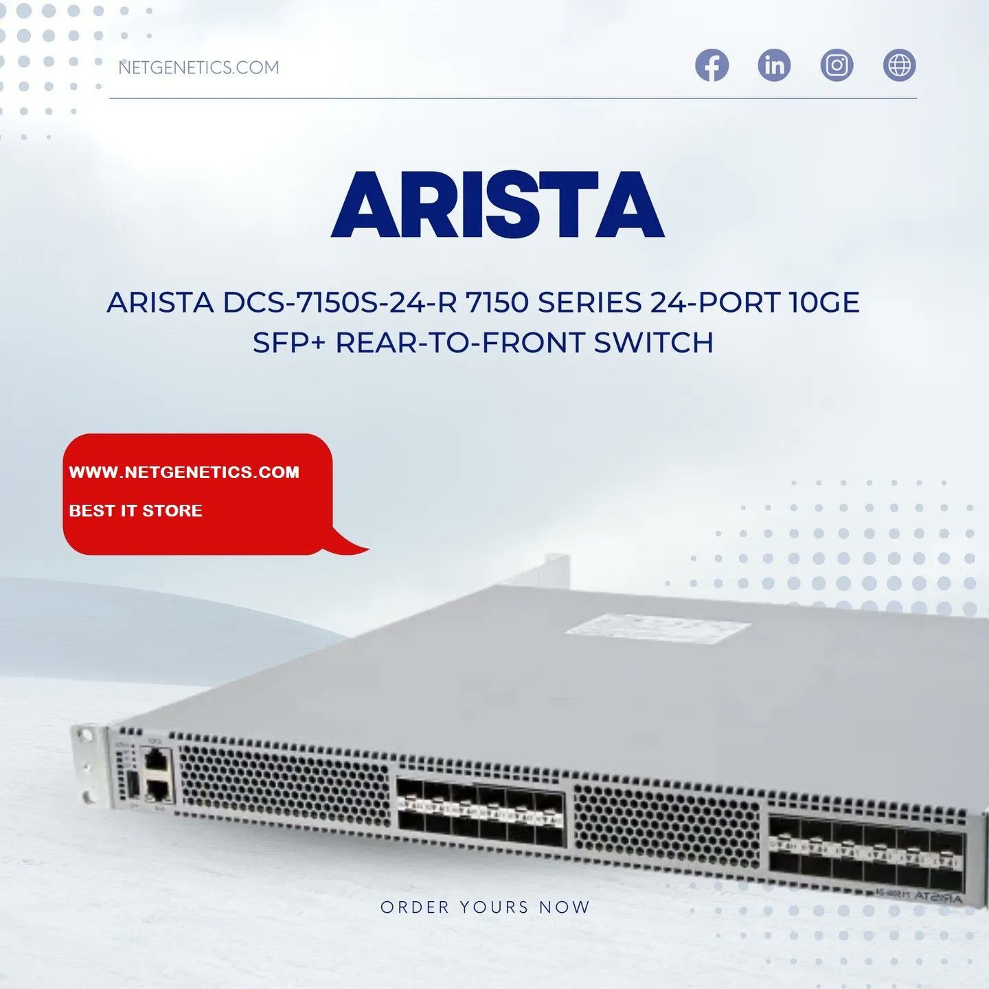 Arista DCS-7150S-24 SFP+ 10Gb 24 Port Network Switch