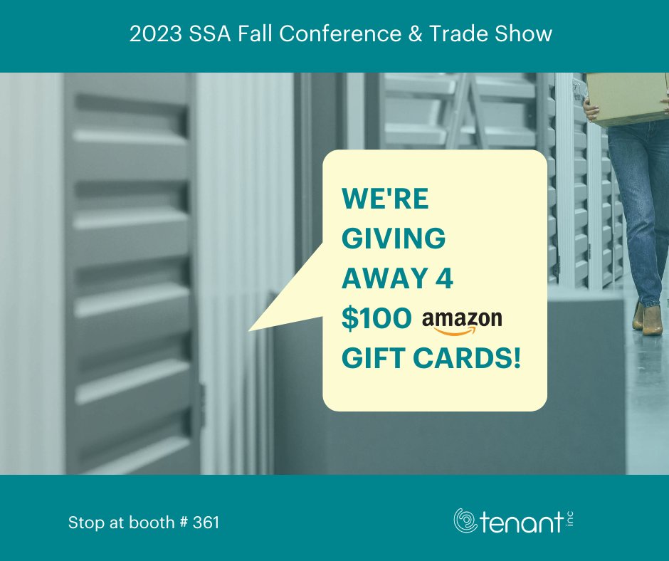 So many booths to visit, but only one has a self storage platform built by storage operators, for storage operators. We've also got a couple of Amazon gift cards that you can win. Check us out at booth #361.