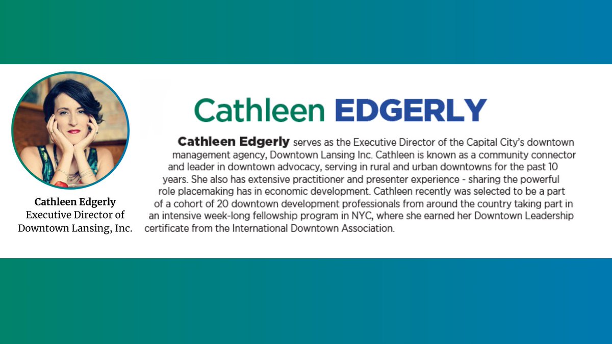 Joining our #LansingEconClub panel is Cathleen Edgerly, Executive Director of <a href="/downtownlansing/">Downtown Lansing</a>